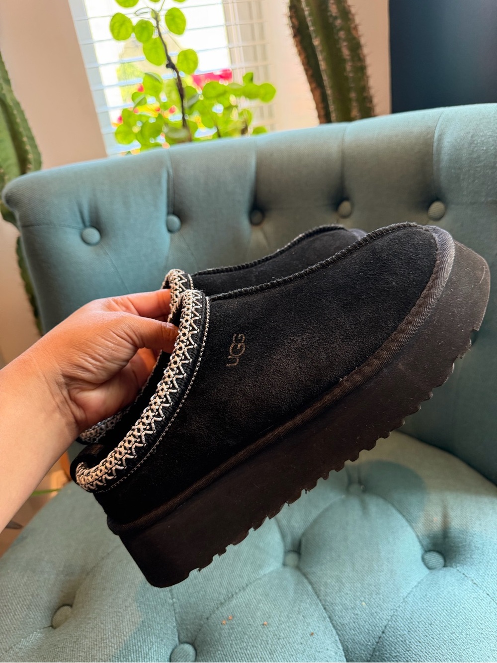 UGG Tazz II Black Platform Slip-On